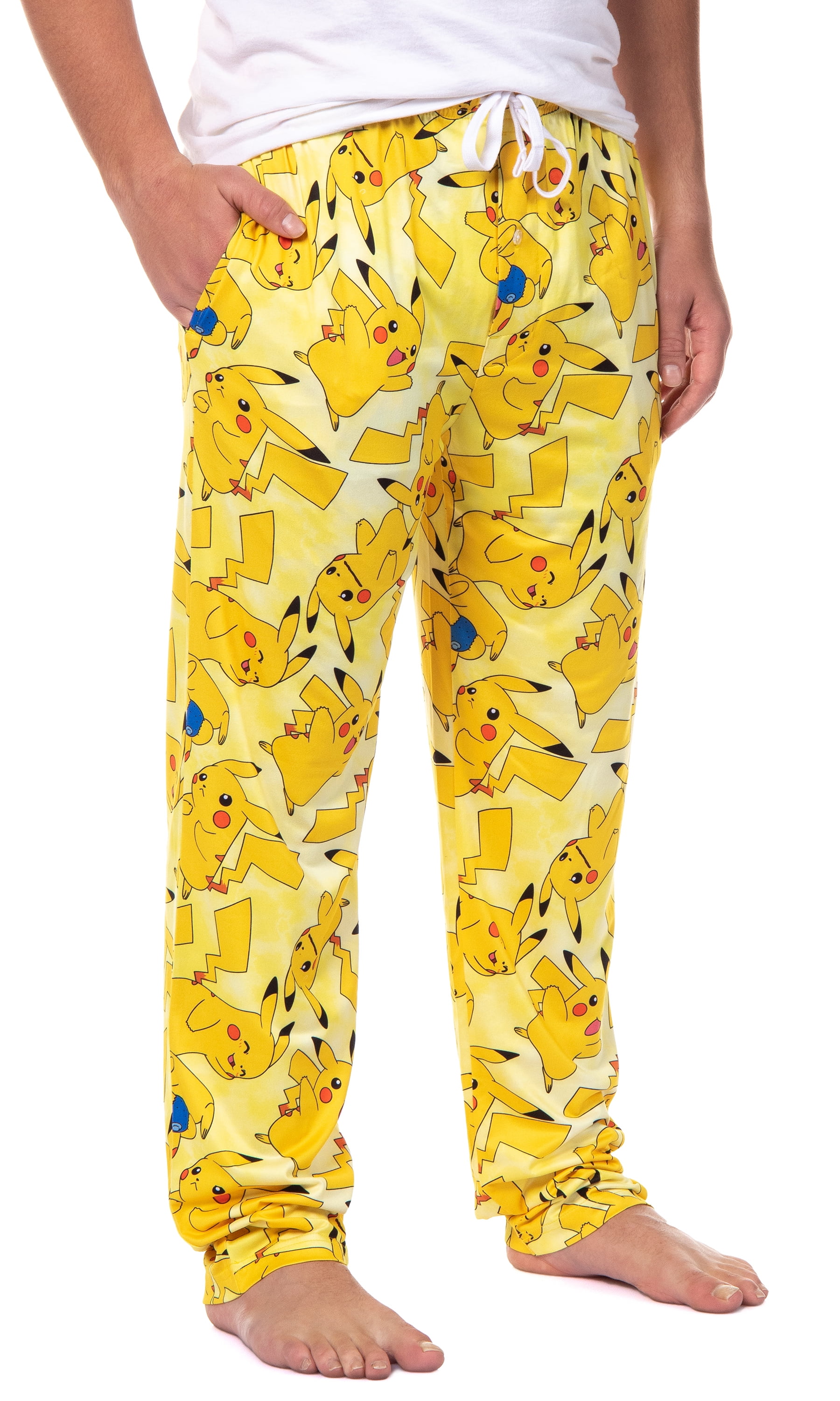 Pokemon Men s Pikachu Allover Character Subtle Tie Dye Adult Sleep Bottoms Pajama Pants