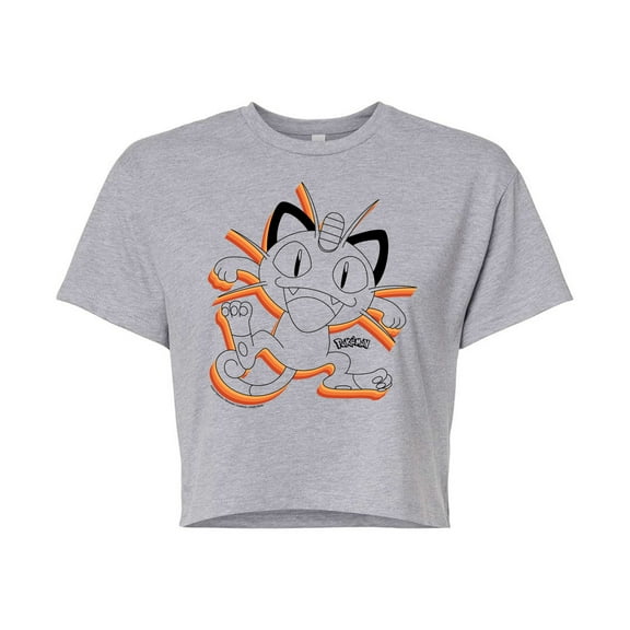 Pokémon - Meowth - Juniors Cropped Cotton Blend T-Shirt