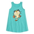 thumbnail image 1 of Pokémon - Meowth Mischevious Laugh - Youth Girls A-line Dress, 1 of 4