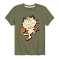 thumbnail image 1 of Pokémon - Meowth Mischevious Laugh - Youth Short Sleeve Graphic T- Shirt, 1 of 5