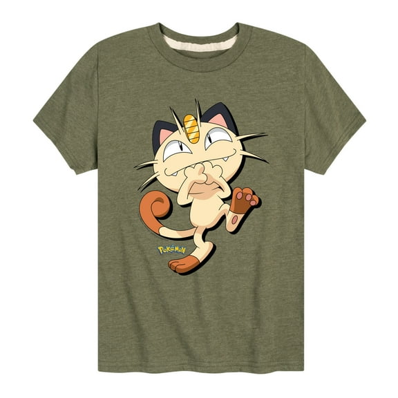 Pokémon - Meowth Mischevious Laugh - Youth Short Sleeve Graphic T- Shirt