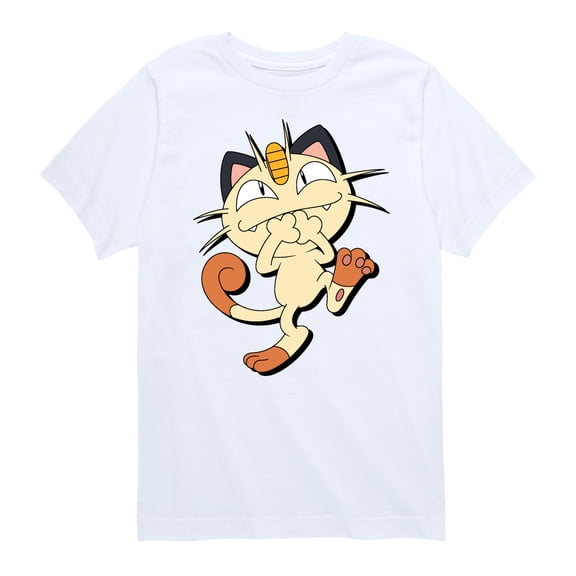 Pokémon - Meowth Mischevious Laugh - Youth Short Sleeve Graphic T- Shirt