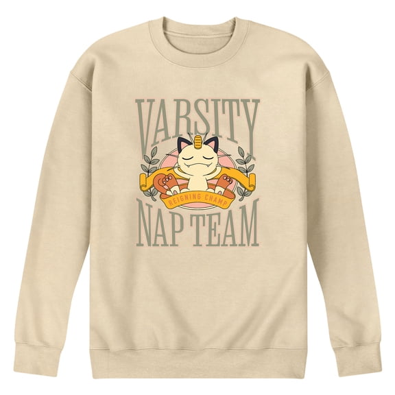 Pokémon - Meowth Varsity Nap Team - Men's Crew Fleece Sweatshirt
