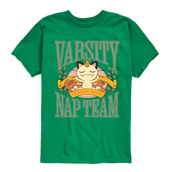 Pokémon - Meowth Varsity Nap Team - Toddler And Youth Short Sleeve Graphic T-Shirt