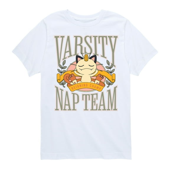 Pokémon - Meowth Varsity Nap Team - Toddler And Youth Short Sleeve Graphic T-Shirt