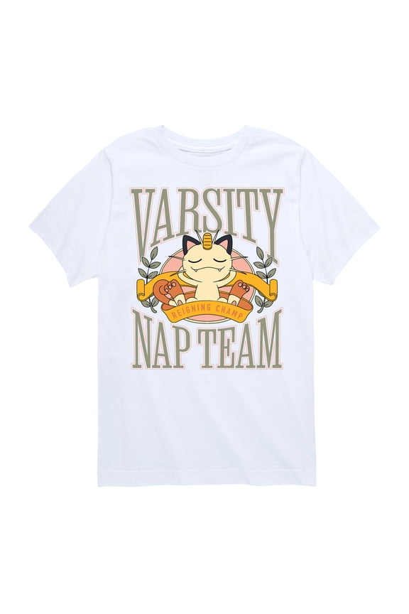 Pokémon - Meowth Varsity Nap Team - Toddler And Youth Short Sleeve Graphic T-Shirt