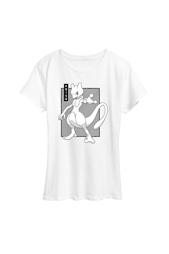 Pokémon - Mewtwo Pokedex Comic - Women's Short Sleeve Graphic T-Shirt