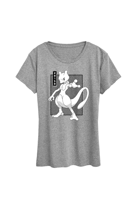 Pokémon - Mewtwo Pokedex Comic - Women's Short Sleeve Graphic T-Shirt