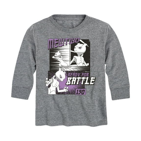 Pokémon - Mewtwo Ready For Battle - Youth Long Sleeve Graphic T- Shirt