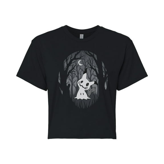Pokémon - Mimikyu Forest - Junior's Cropped Graphic T-Shirt