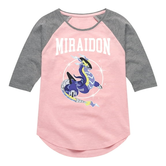 Pokémon - Miraidon Collegiate - Youth Girls Raglan Graphic T-Shirt