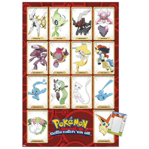 Pokémon - Mythical Wall Poster, 22.375" x 34"