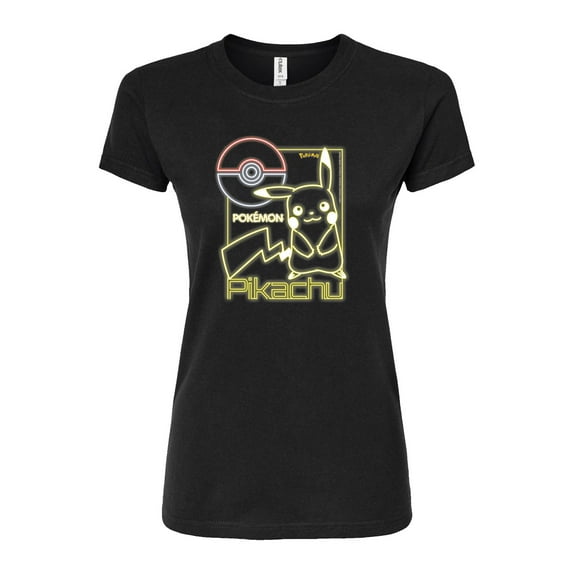 Pokémon - Neon Pikachu - Juniors Fitted Graphic T-Shirt