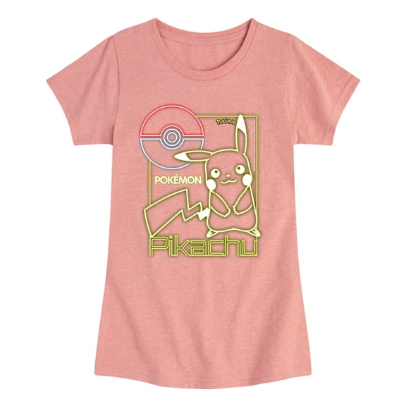 Pokémon - Neon Pikachu - Youth Girls Short Sleeve Graphic T-Shirt