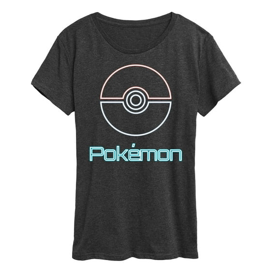 Pokémon - Neon Pokeball With Logo - Women's Short Sleeve Graphic T-Shirt