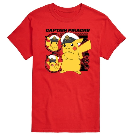 Pokémon - New Horizons - Captain Pikachu - Adult Short Sleeve T-Shirt