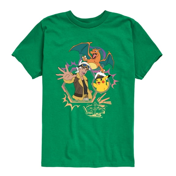 Pokémon - New Horizons - Friede Cap Charizard - Toddler And Youth Short Sleeve T-Shirt
