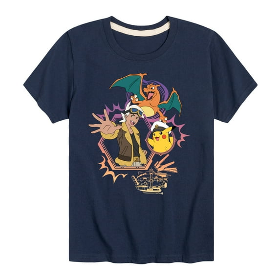 Pokémon - New Horizons - Friede Cap Charizard - Toddler And Youth Short Sleeve T-Shirt