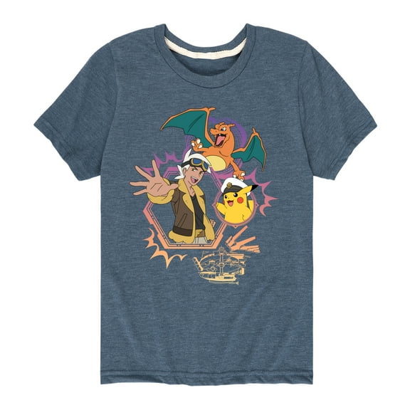 Pokémon - New Horizons - Friede Cap Charizard - Toddler And Youth Short Sleeve T-Shirt