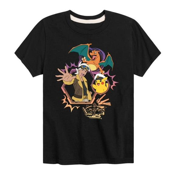 Pokémon - New Horizons - Friede Cap Charizard - Toddler And Youth Short Sleeve T-Shirt