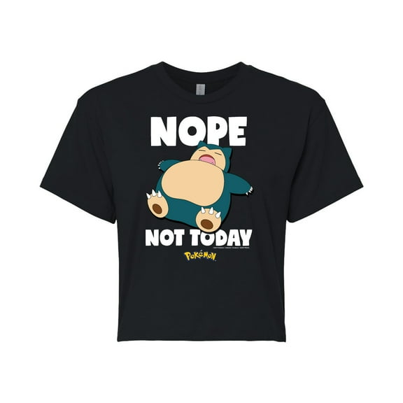 Pokémon - Nope Not Today - Juniors Cropped Cotton Blend T-Shirt