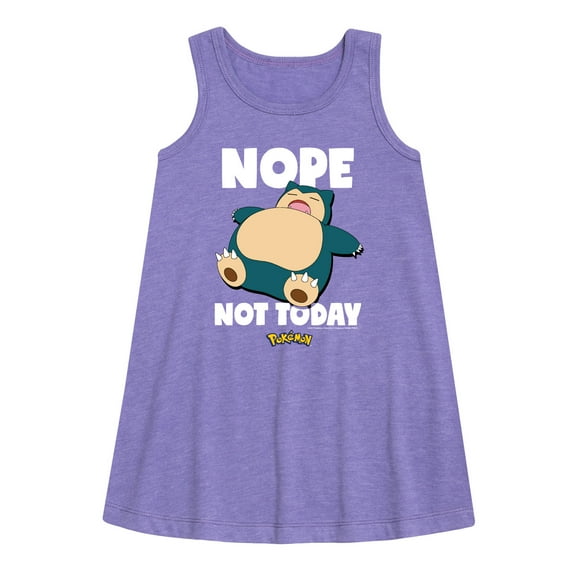 Pokémon - Nope Not Today Snorlax - Youth Girls A-line Dress