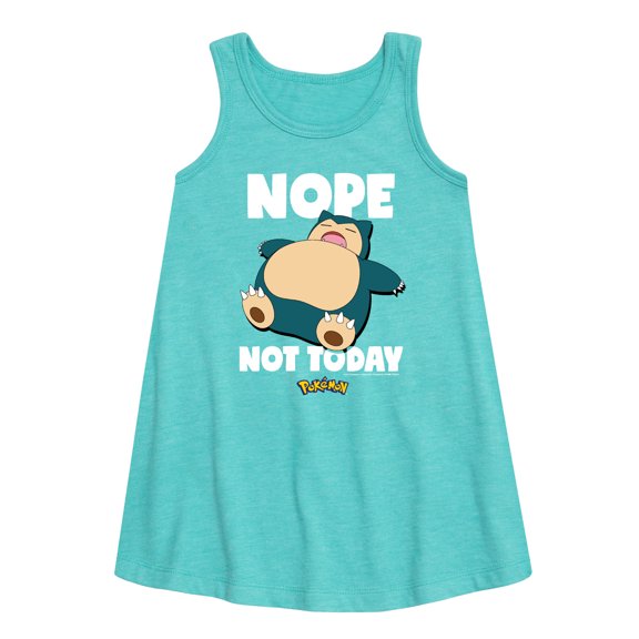 Pokémon - Nope Not Today Snorlax - Youth Girls A-line Dress