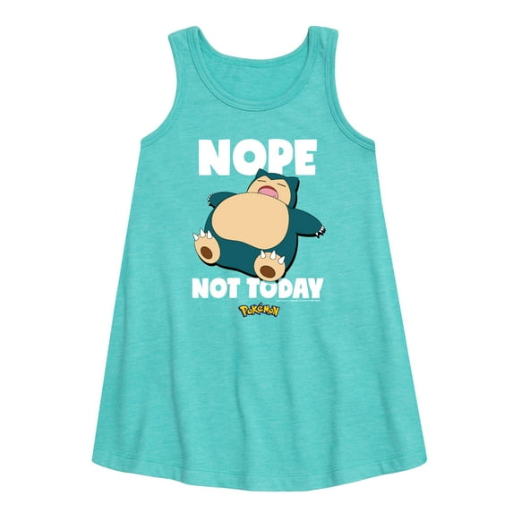 Pokémon - Nope Not Today Snorlax - Youth Girls A-line Dress