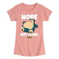 thumbnail image 1 of Pokémon - Nope Not Today Snorlax - Youth Girls Short Sleeve Graphic T-Shirt, 1 of 5