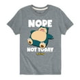 thumbnail image 1 of Pokémon - Nope Not Today Snorlax - Youth Short Sleeve Graphic T-Shirt, 1 of 5