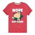 thumbnail image 1 of Pokémon - Nope Not Today Snorlax - Youth Short Sleeve Graphic T-Shirt, 1 of 5