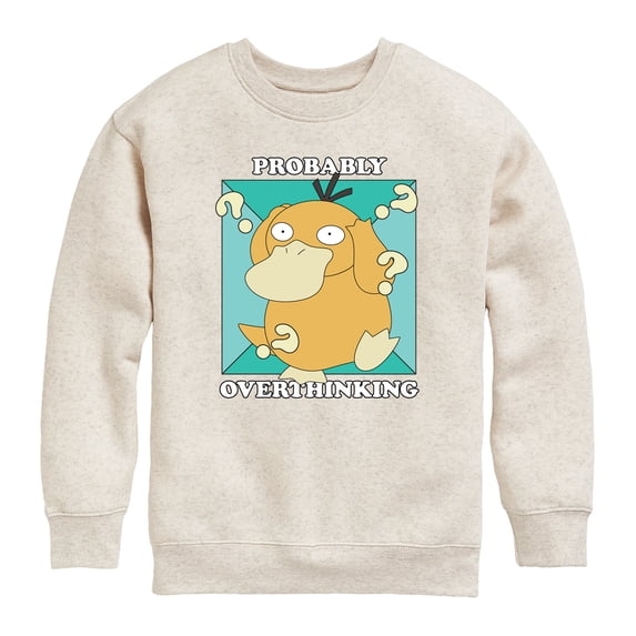 Pokémon - Overthinking - Youth Boys Crew Fleece Sweatshirt