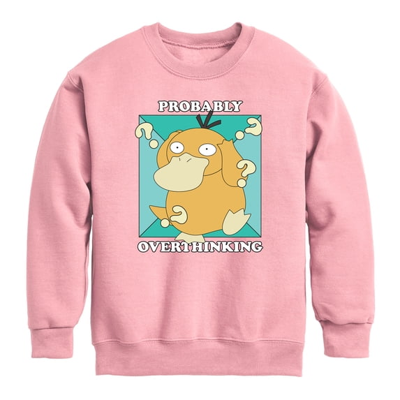 Pokémon - Overthinking - Youth Boys Crew Fleece Sweatshirt