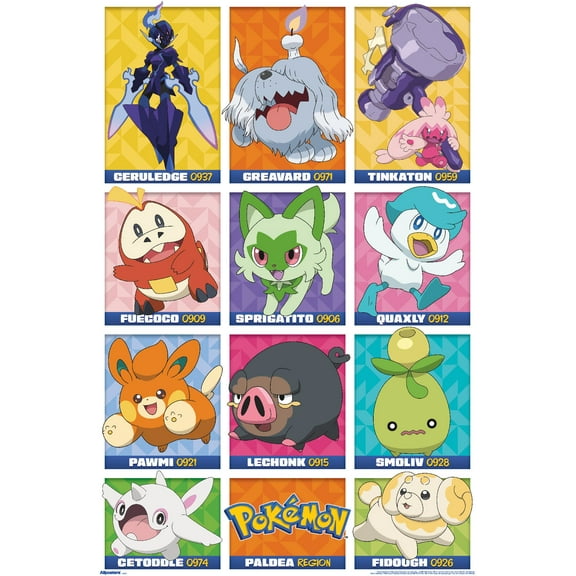 Pokémon: Paldea Region - Group Wall Poster, 22.375" x 34"