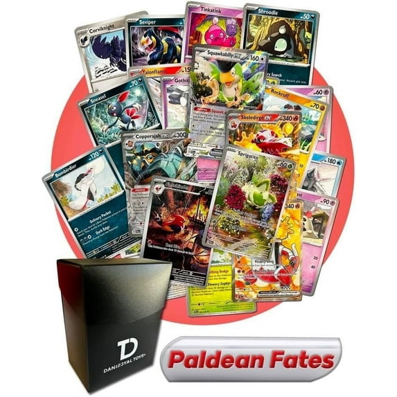 Pokémon Paldean Fates TCG Random Assortment Bundle || Guaranteed Ultra Rare + 30 Random Cards + Dan123yal Deck Box