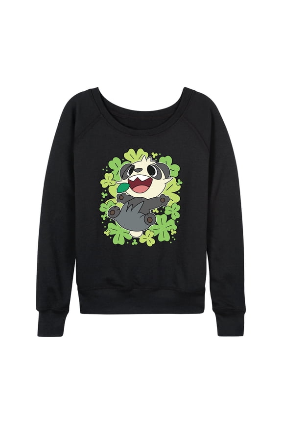 Pokémon - Pancham Shamrocks Collage - Women's French Terry Long Sleeve Pullover
