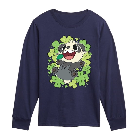 Pokémon - Pancham Shamrocks Collage - Youth Boys Long Sleeve Graphic T-Shirt