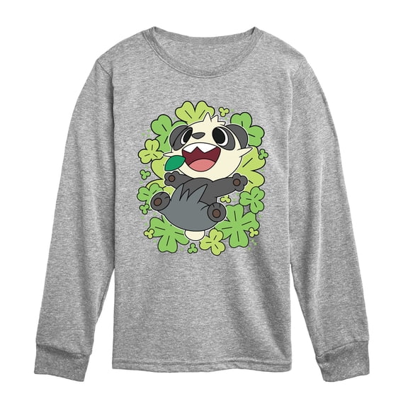 Pokémon - Pancham Shamrocks Collage - Youth Boys Long Sleeve Graphic T-Shirt