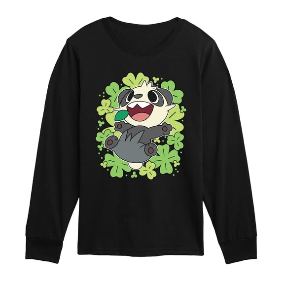 Pokémon - Pancham Shamrocks Collage - Youth Boys Long Sleeve Graphic T-Shirt