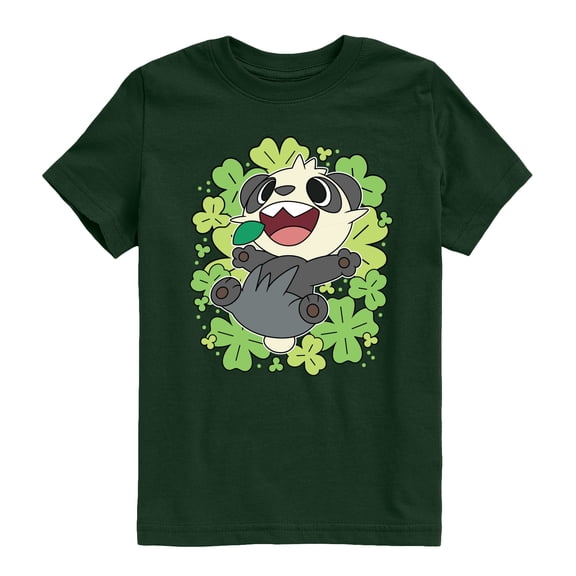 Pokémon - Pancham Shamrocks Collage - Youth Boys Short Sleeve Graphic T-Shirt