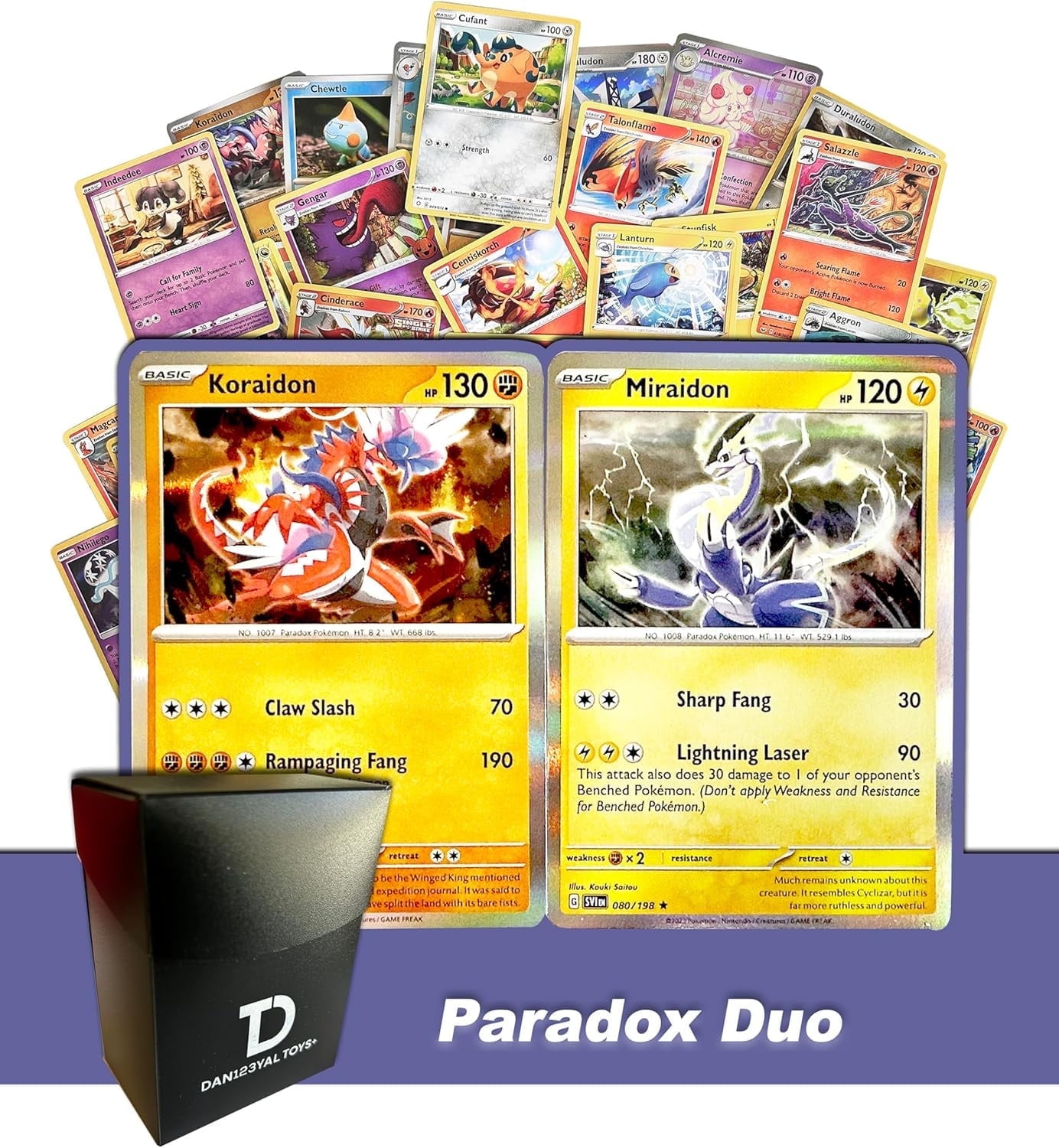 Pokmon Paradox Duo TCG Random Assortment Bundle || Guaranteed Koraidon & Miraidon + 6 Holographic Cards + 6 High HP Cards+ Dan123yal Deck Box - Walmart.com Pokmon Paradox Duo TCG Random Assortment Bundle || Guaranteed Koraidon & Miraidon + 6 Holographic Cards + 6 High HP Cards+ Dan123yal Deck Box - Walmart.com