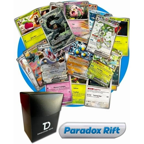 Pokémon Paradox Rift TCG Random Assortment Bundle || Guaranteed Ultra Rare + 30 Random Cards + Dan123yal Deck Box