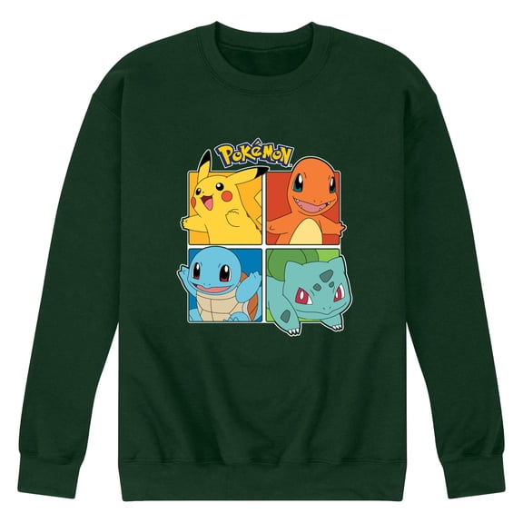 Pokémon - Partner Squares - Men's Long Sleeve Crew Fleece Sweatshirt