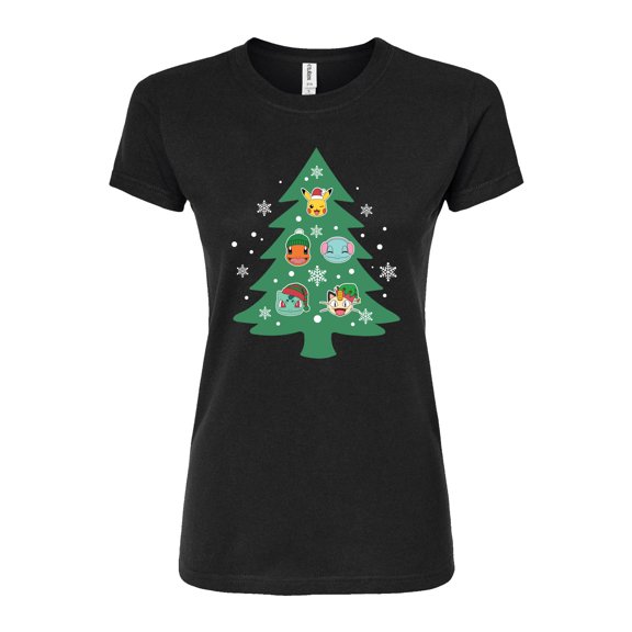 Pokémon - Partners Tree Pattern - Juniors Fitted Graphic T-Shirt