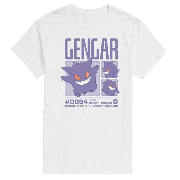 Pokémon - Pastel Gengar Stats - Men's Short Sleeve Graphic T-Shirt