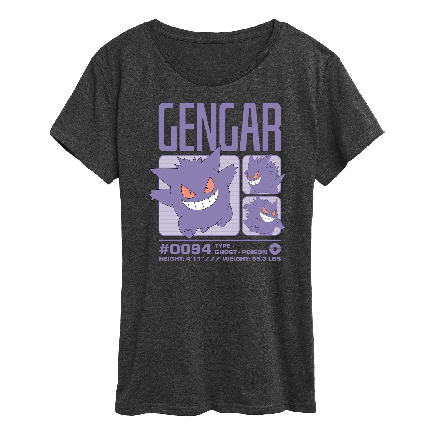 ★ Phyps Department★ Pokemon Gacha Short Sleeve Melange Gr Pok-mon-Pastel-Gengar-Stats-