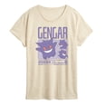 thumbnail image 1 of Pokémon - Pastel Gengar Stats  - Women's Short Sleeve Graphic T-Shirt, 1 of 5
