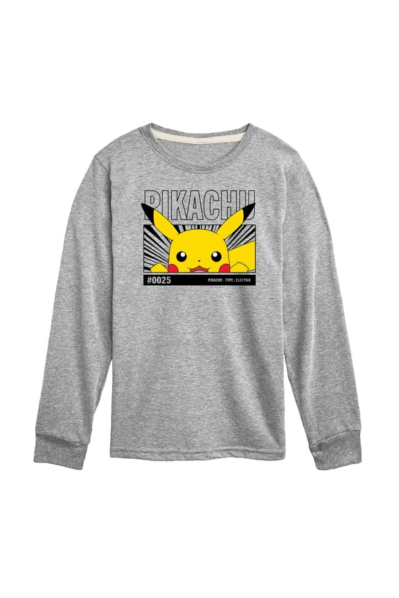 Pokémon - Peeking Pikachu Long Sleeve Graphic T-Shirt