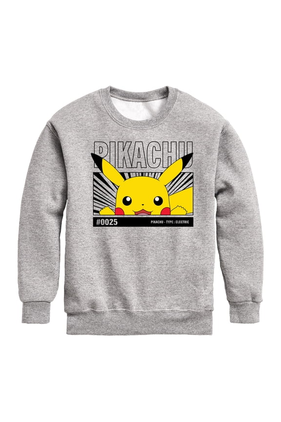 Pokémon - Peeking Pikachu - Youth Crewneck Fleece Sweatshirt