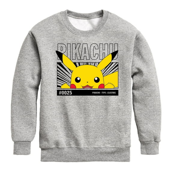 Pokémon - Peeking Pikachu - Youth Crewneck Fleece Sweatshirt